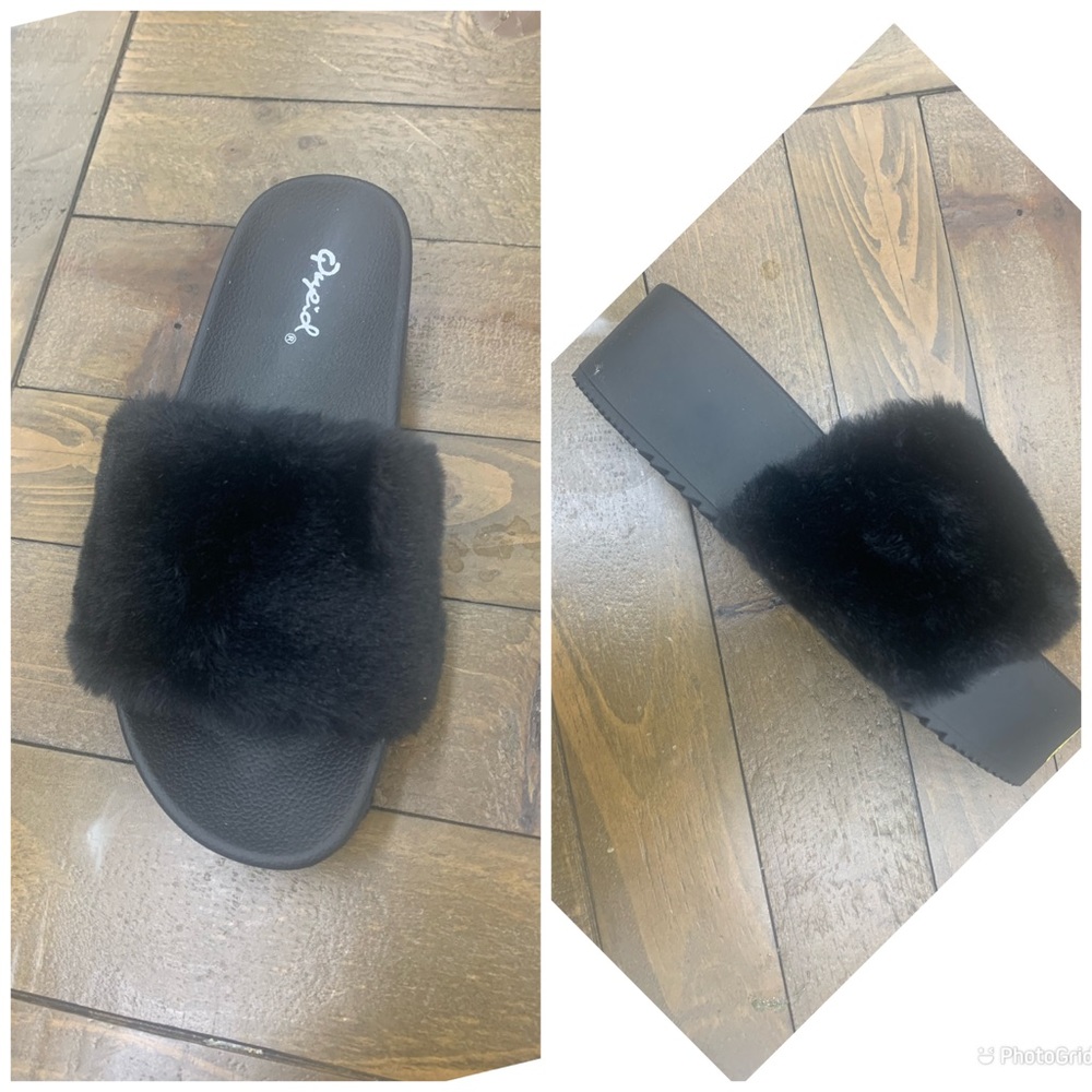 Quips Faux Fur Sandal Slide